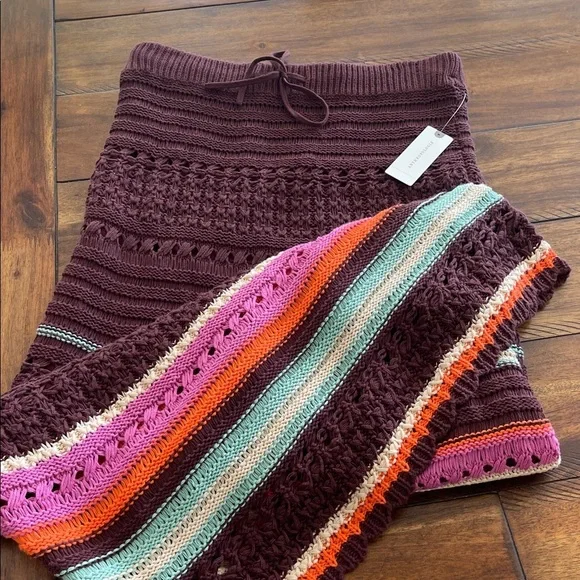 NWT Maeve by anthropology Crochet Midi boho Skirt brown size small - Picture 3 of 17